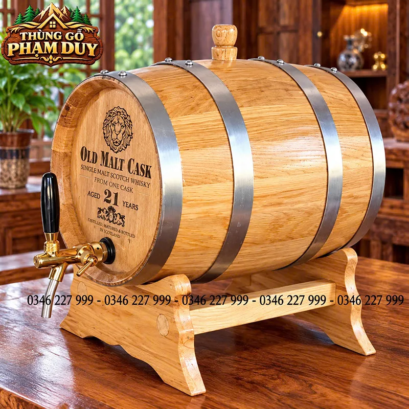 bom rượu gỗ sôi 30l