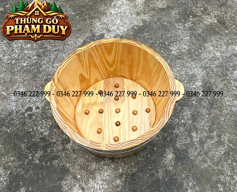 chậu ngâm chân gỗ thông
