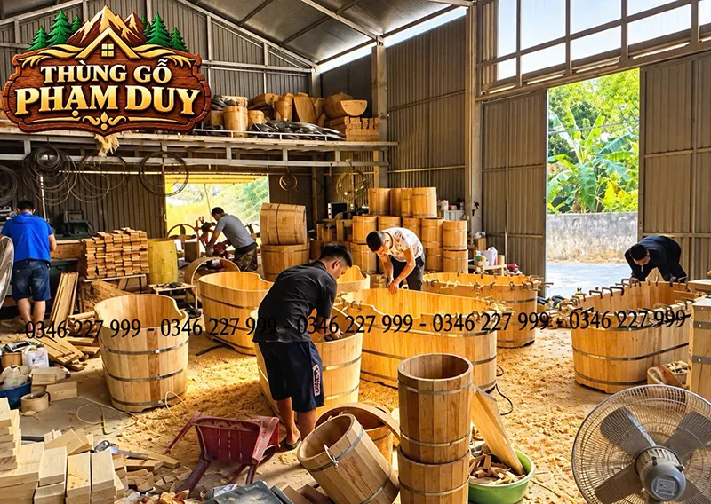 cơ sở sản xuất thùng gỗ Phạm Duy