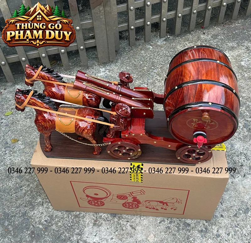 song mã kéo bình rượu 5L