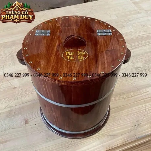 Thùng Đựng Gạo Gỗ Thông Mỹ 20kg – Thiết Kế Đẹp, Chống Ẩm Mốc, Mối Mọt